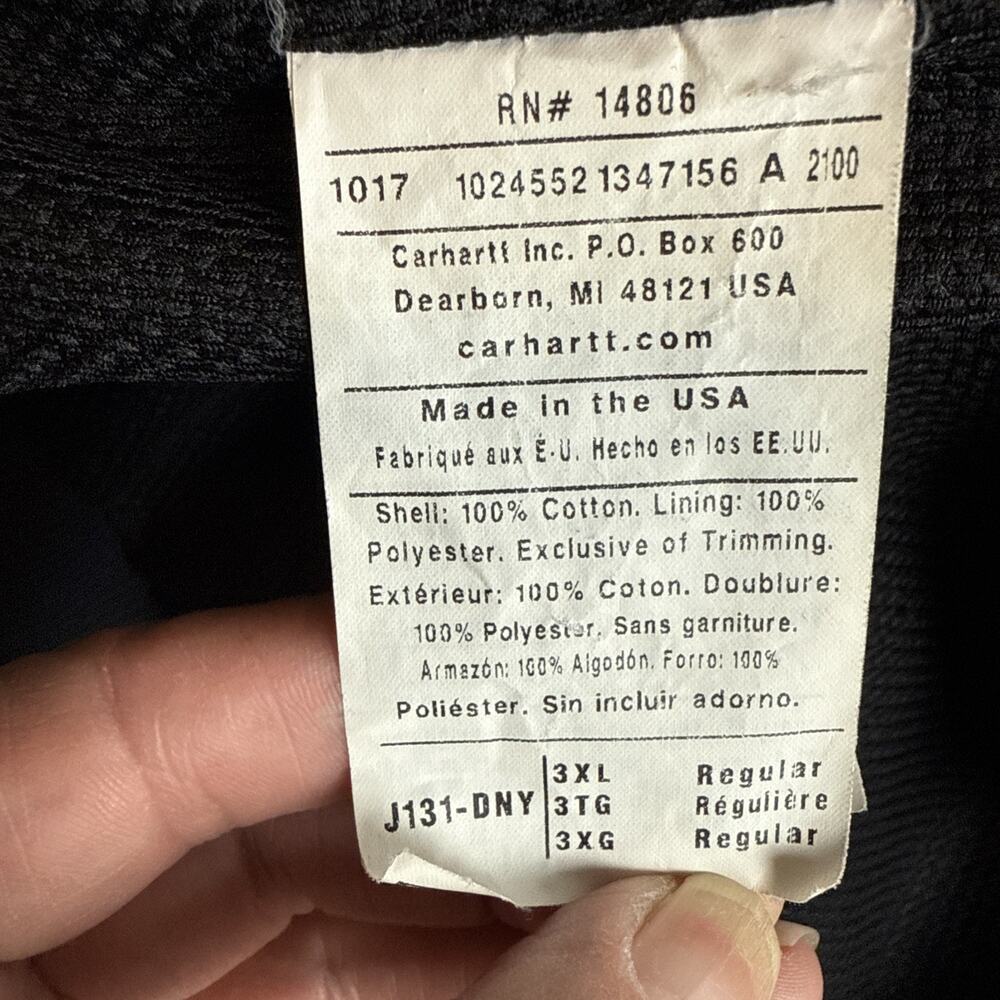 Carhartt Blue Helmets to Hardhats Jacket Men's‎ 3XL lined J131-DNY FLSA USA - Picture 6 of 12